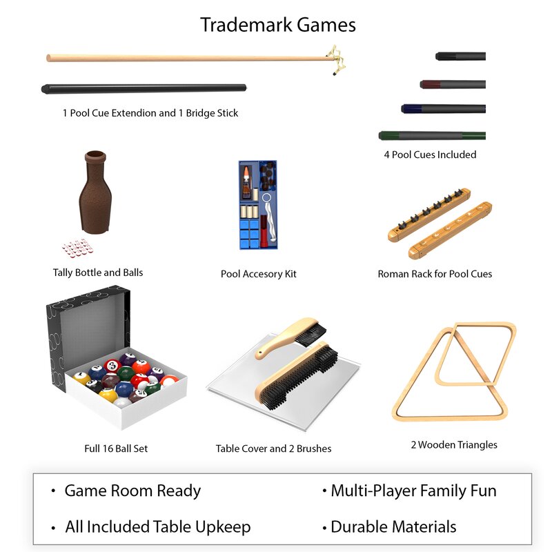 Billiards 32 Piece Accessory Kit For Pool Table 